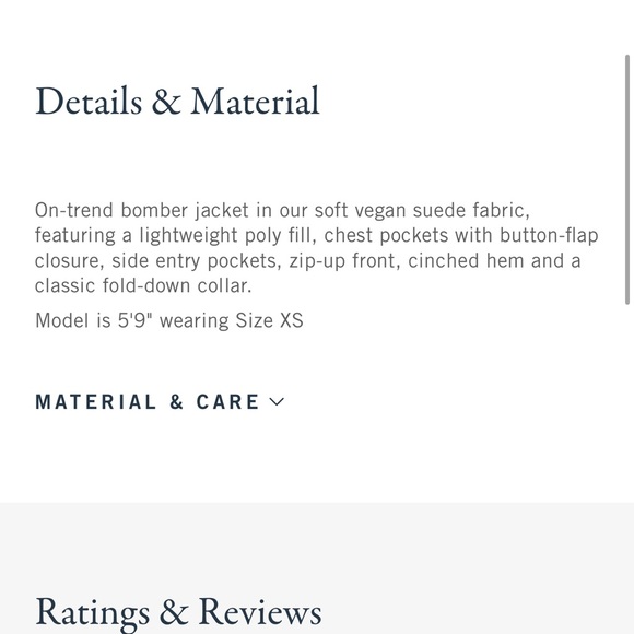 NWT A&F Vegan Suede Bomber Jacket - Picture 4 of 5